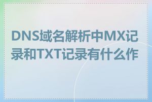 DNS域名解析中MX记录和TXT记录有什么作用