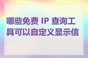 哪些免费 IP 查询工具可以自定义显示信息