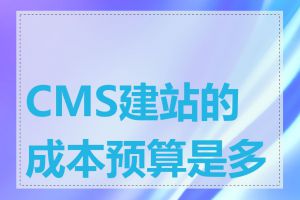 CMS建站的成本预算是多少