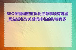 SEO关键词密度优化注意事项有哪些_网站域名对关键词排名的影响有多大