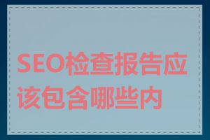 SEO检查报告应该包含哪些内容