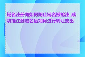 域名注册商如何防止域名被抢注_成功抢注到域名后如何进行转让或出售