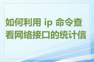 如何利用 ip 命令查看网络接口的统计信息