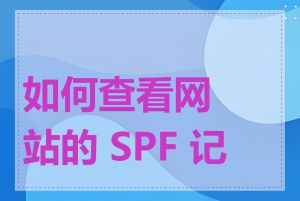 如何查看网站的 SPF 记录