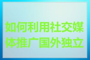 如何利用社交媒体推广国外独立站