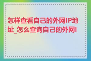 怎样查看自己的外网IP地址_怎么查询自己的外网IP