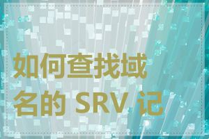 如何查找域名的 SRV 记录