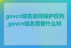 govcn域名如何保护权利_govcn域名需要什么材料