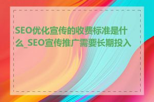 SEO优化宣传的收费标准是什么_SEO宣传推广需要长期投入吗