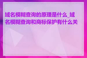 域名模糊查询的原理是什么_域名模糊查询和商标保护有什么关系