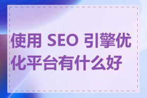 使用 SEO 引擎优化平台有什么好处