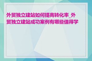 外贸独立建站如何提高转化率_外贸独立建站成功案例有哪些值得学习