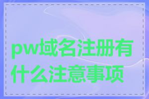 pw域名注册有什么注意事项吗