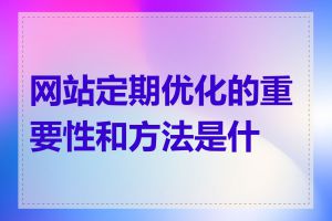 网站定期优化的重要性和方法是什么