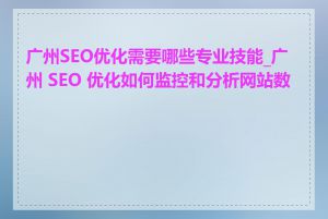 广州SEO优化需要哪些专业技能_广州 SEO 优化如何监控和分析网站数据