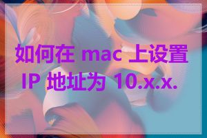 如何在 mac 上设置 IP 地址为 10.x.x.x