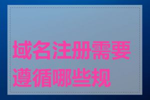 域名注册需要遵循哪些规则