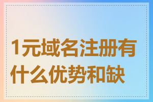 1元域名注册有什么优势和缺点