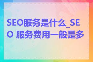 SEO服务是什么_SEO 服务费用一般是多少