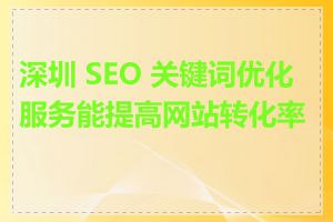 深圳 SEO 关键词优化服务能提高网站转化率吗