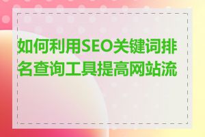 如何利用SEO关键词排名查询工具提高网站流量