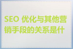 SEO 优化与其他营销手段的关系是什么