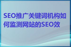 SEO推广关键词机构如何监测网站的SEO效果