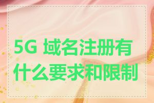 5G 域名注册有什么要求和限制吗