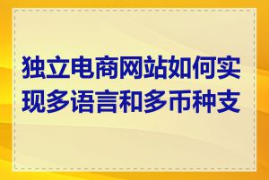 独立电商网站如何实现多语言和多币种支持