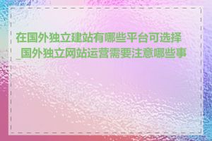 在国外独立建站有哪些平台可选择_国外独立网站运营需要注意哪些事项