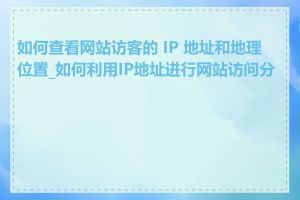 如何查看网站访客的 IP 地址和地理位置_如何利用IP地址进行网站访问分析