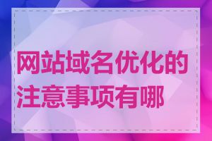 网站域名优化的注意事项有哪些