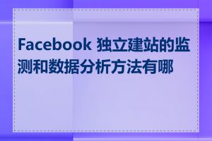 Facebook 独立建站的监测和数据分析方法有哪些