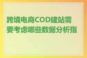 跨境电商COD建站需要考虑哪些数据分析指标