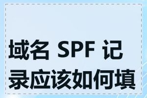 域名 SPF 记录应该如何填写