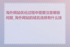 海外网站优化过程中需要注意哪些问题_海外网站的域名选择有什么技巧