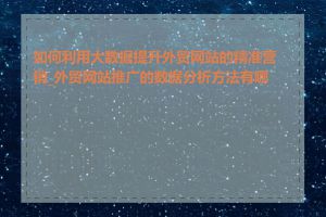 如何利用大数据提升外贸网站的精准营销_外贸网站推广的数据分析方法有哪些