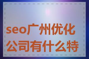 seo广州优化公司有什么特点