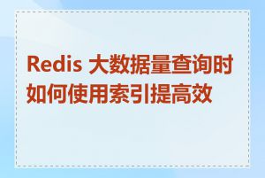 Redis 大数据量查询时如何使用索引提高效率