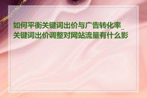 如何平衡关键词出价与广告转化率_关键词出价调整对网站流量有什么影响