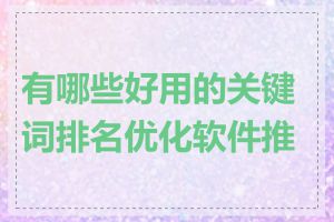 有哪些好用的关键词排名优化软件推荐