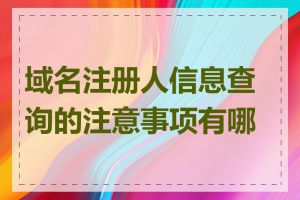 域名注册人信息查询的注意事项有哪些