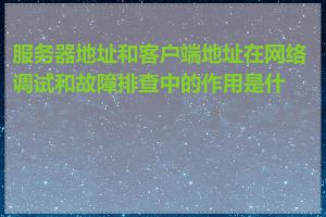 服务器地址和客户端地址在网络调试和故障排查中的作用是什么