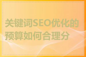 关键词SEO优化的预算如何合理分配