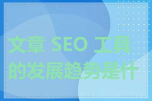 文章 SEO 工具的发展趋势是什么