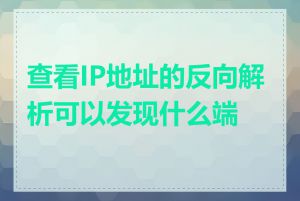 查看IP地址的反向解析可以发现什么端倪