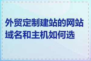 外贸定制建站的网站域名和主机如何选择