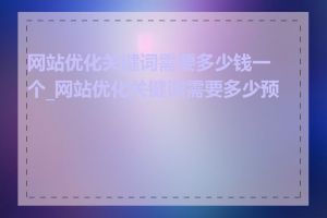 网站优化关键词需要多少钱一个_网站优化关键词需要多少预算