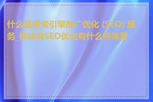 什么是搜索引擎推广优化 (SEO) 服务_移动端SEO优化有什么特殊要求