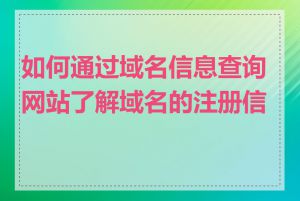 如何通过域名信息查询网站了解域名的注册信息